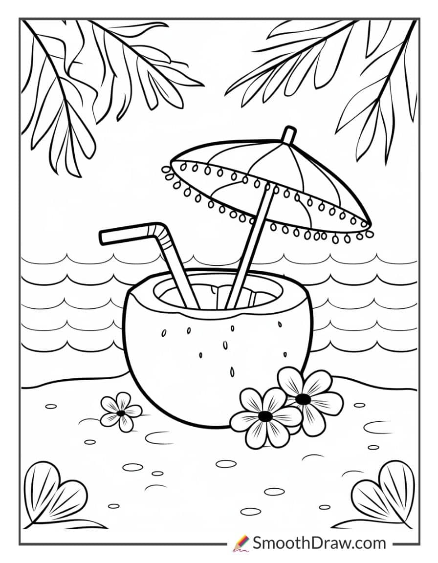 A Coconut Drink on the Beach