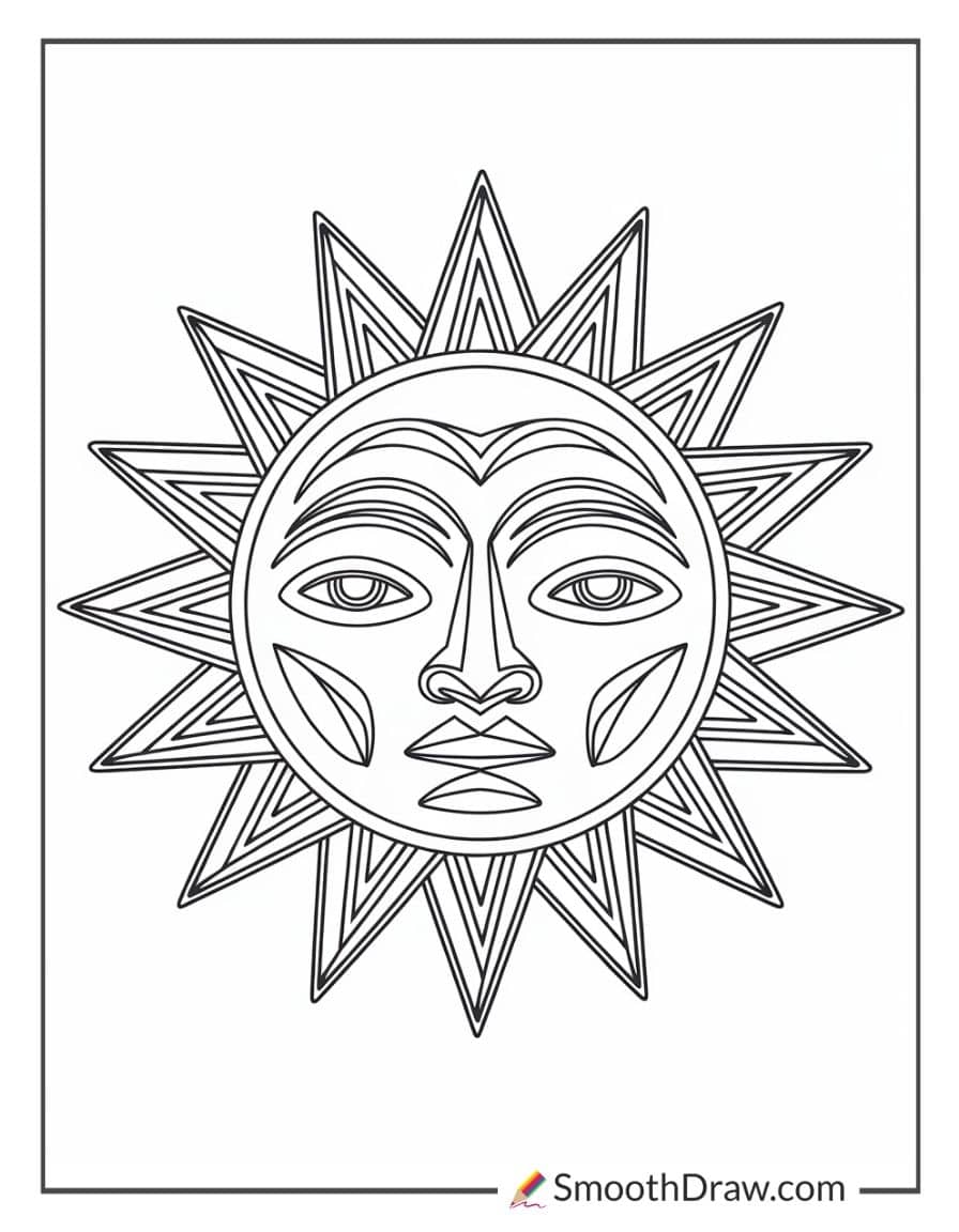 Abstract Sunburst with Patterns