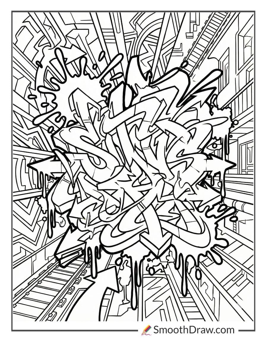 Abstract graffiti shapes and splashes