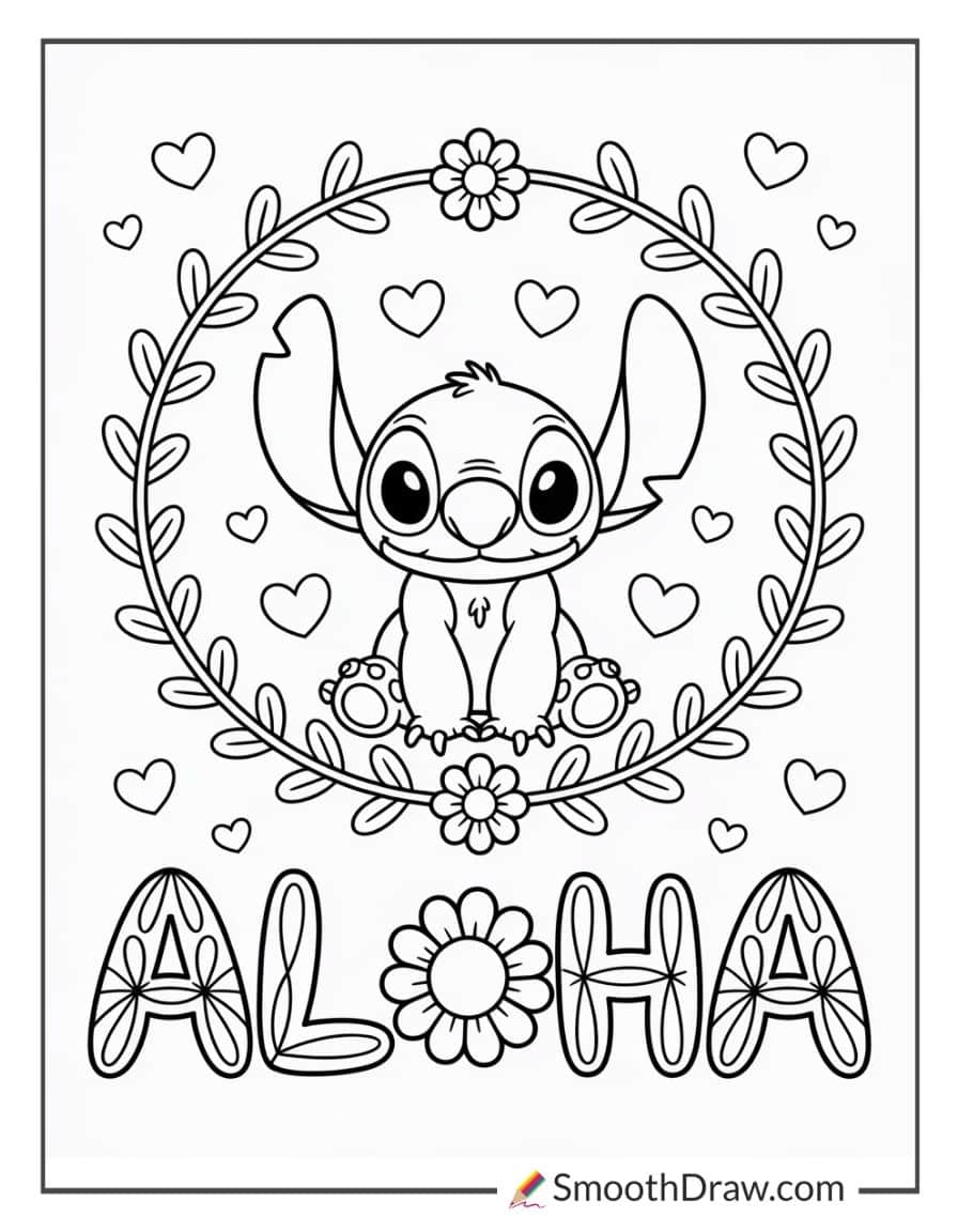 Aloha Stitch coloring page (2)