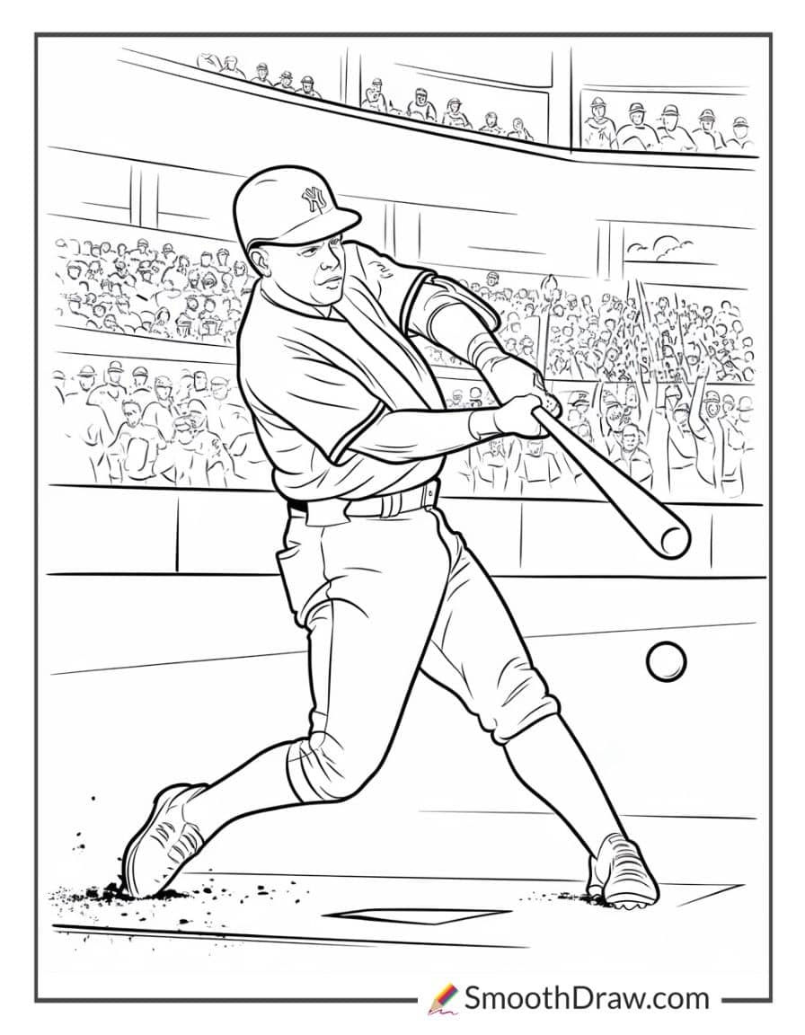 Babe Ruth Hitting a Home Run