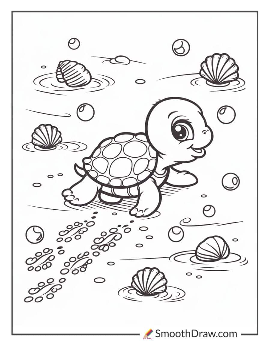 Baby turtle on the beach