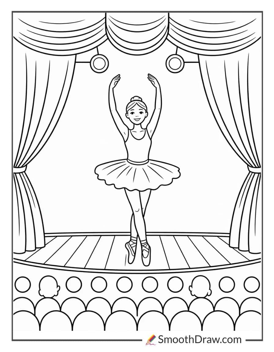 Ballet Dancer On Theater Stage