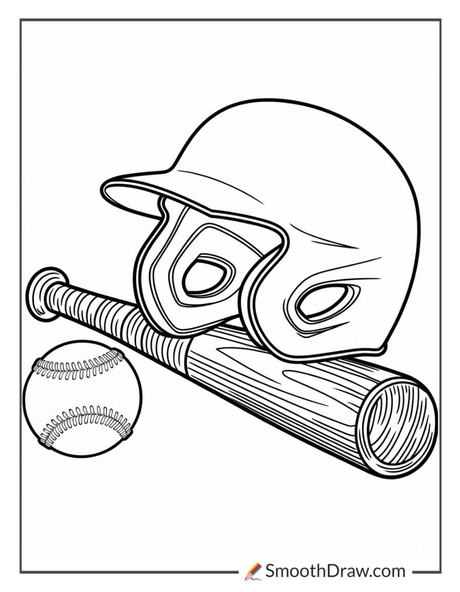 Baseball Helmet and Bat