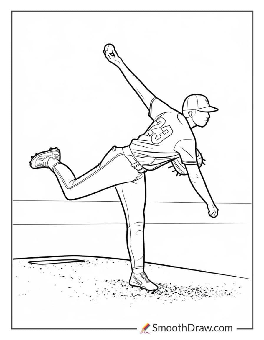 Baseball Player Pitching