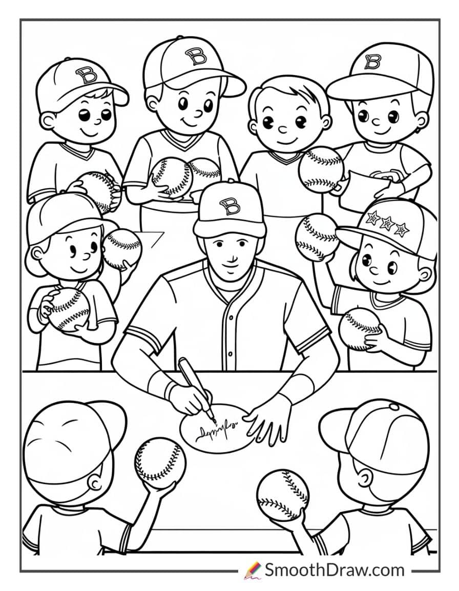 Baseball Player Signing Autographs