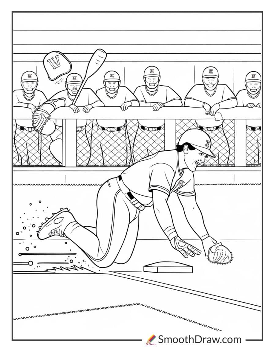 Baseball Player Tripping Over Base