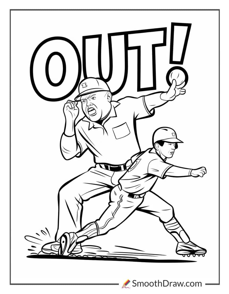 Baseball Umpire Making a Call