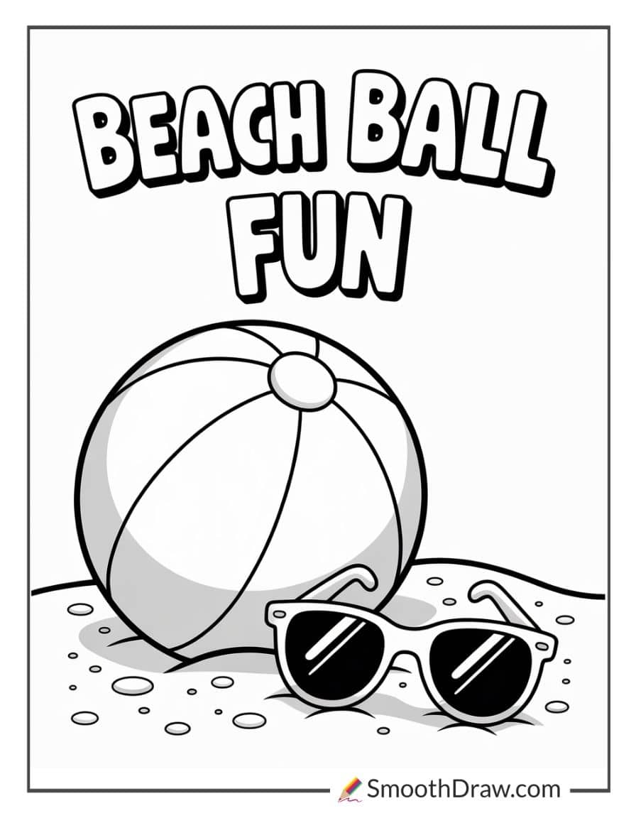 Beach ball and sunglasses
