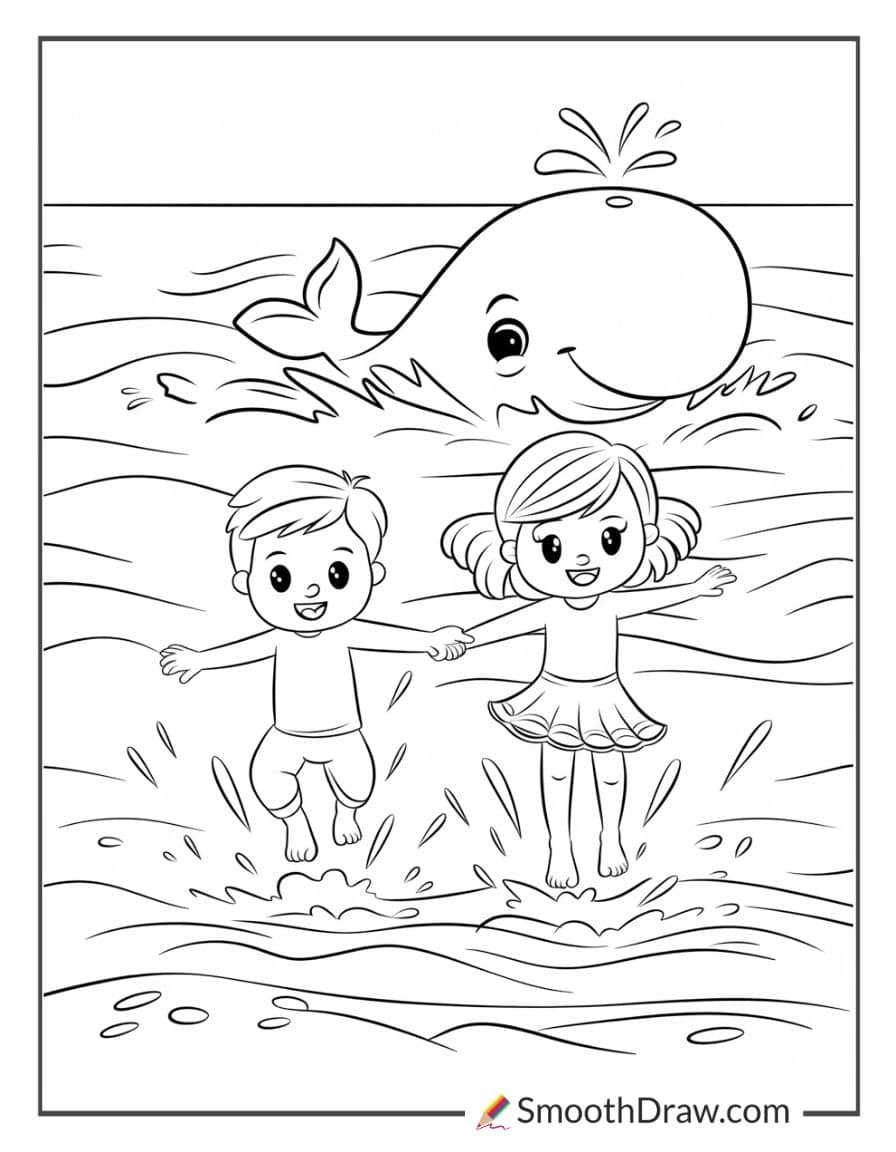 Beach coloring page for kids (2)