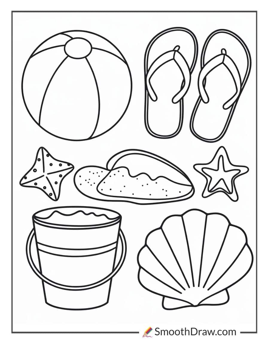 Beach coloring page for kids