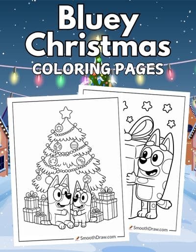 Bluey Christmas coloring pages f