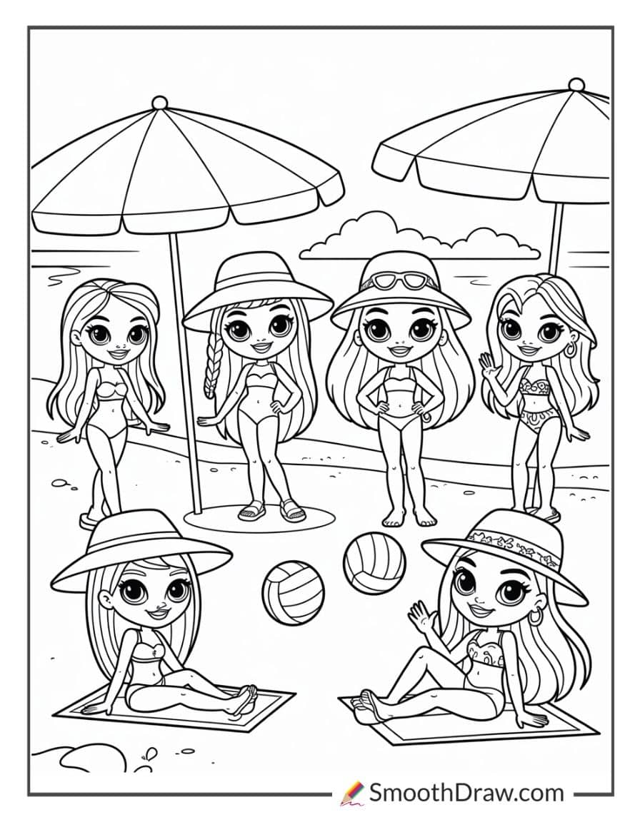Bratz girls at the beach
