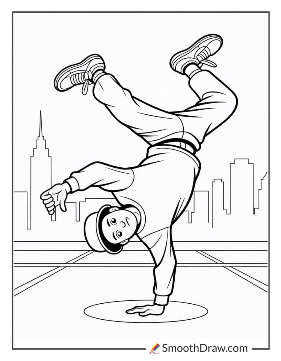 Breakdancer Doing Handstand Freeze