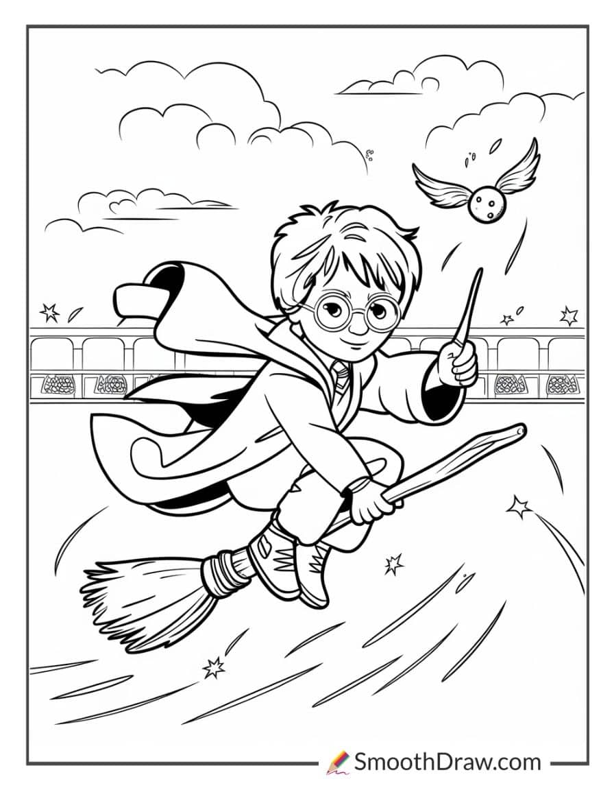 Cartoon Harry Potter coloring page