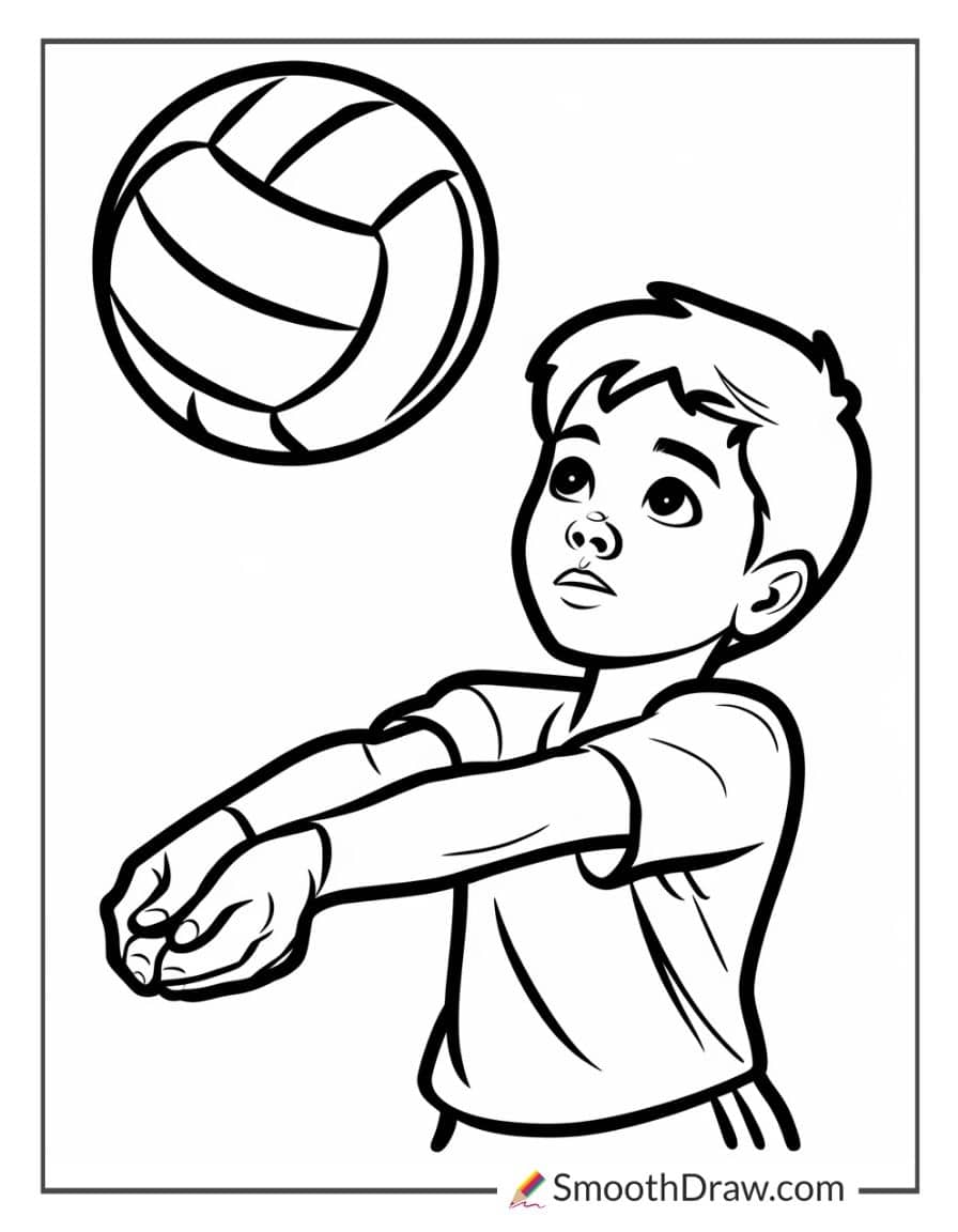 Cartoon kids volleyball team