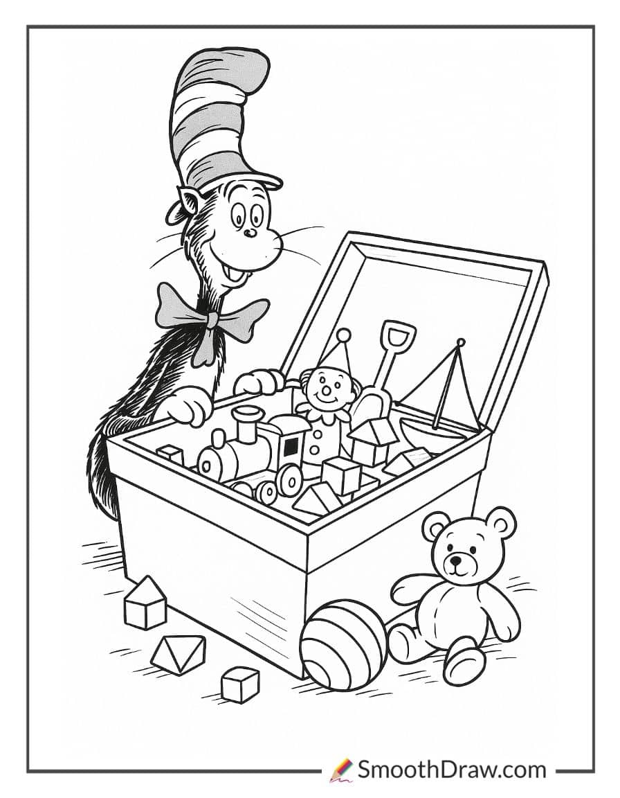 Cat in the Hat and toy box