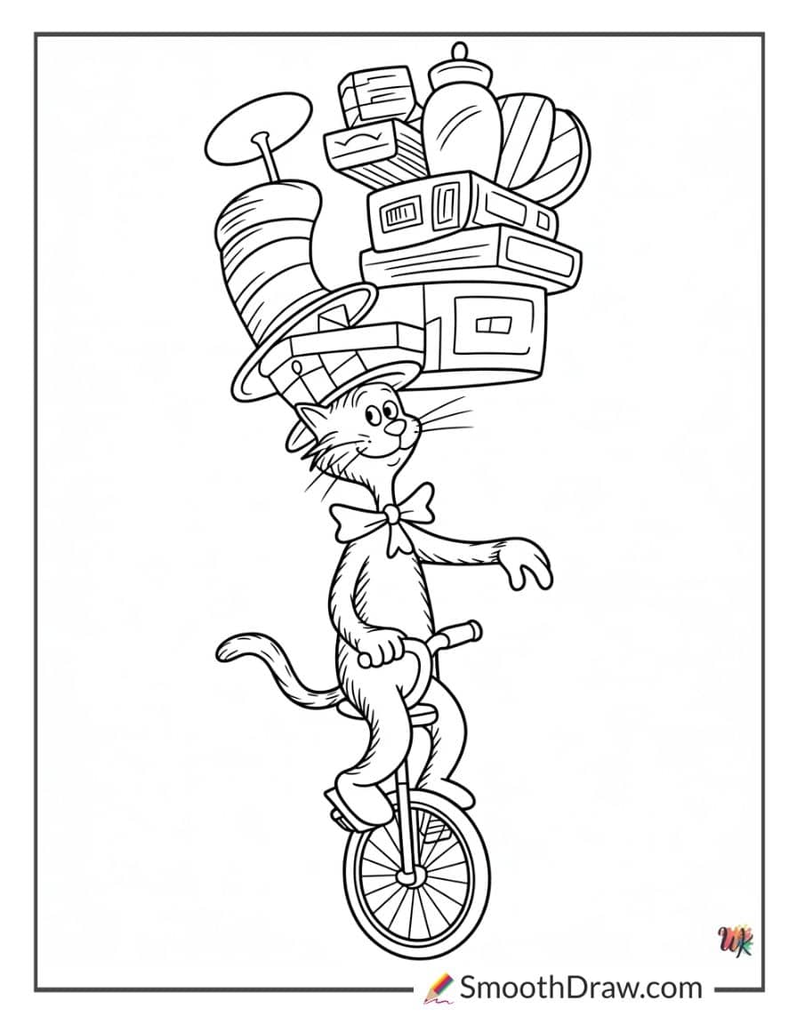 Cat in the Hat on unicycle