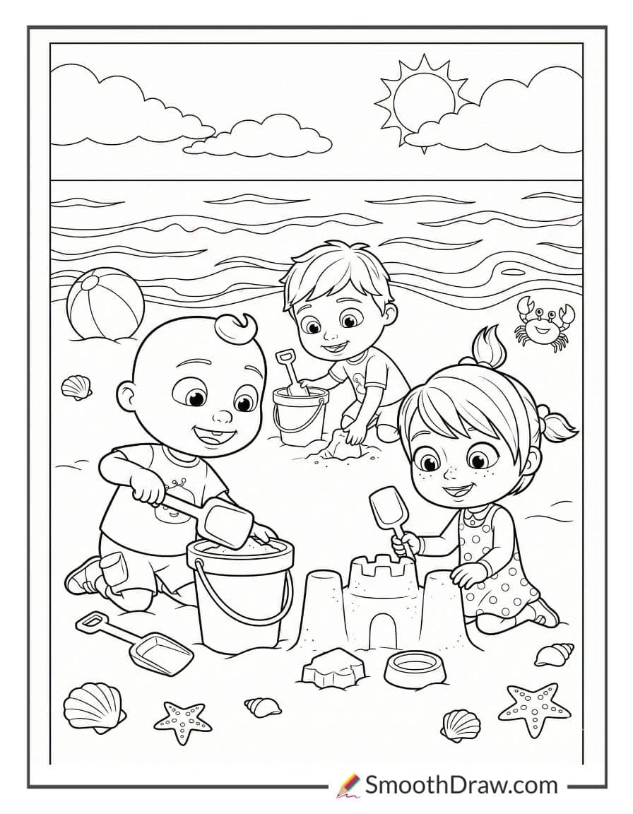 Cocomelon friends at the beach
