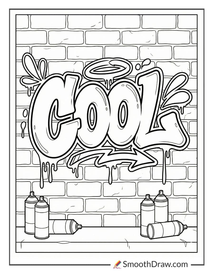 Cool graffiti tag for coloring