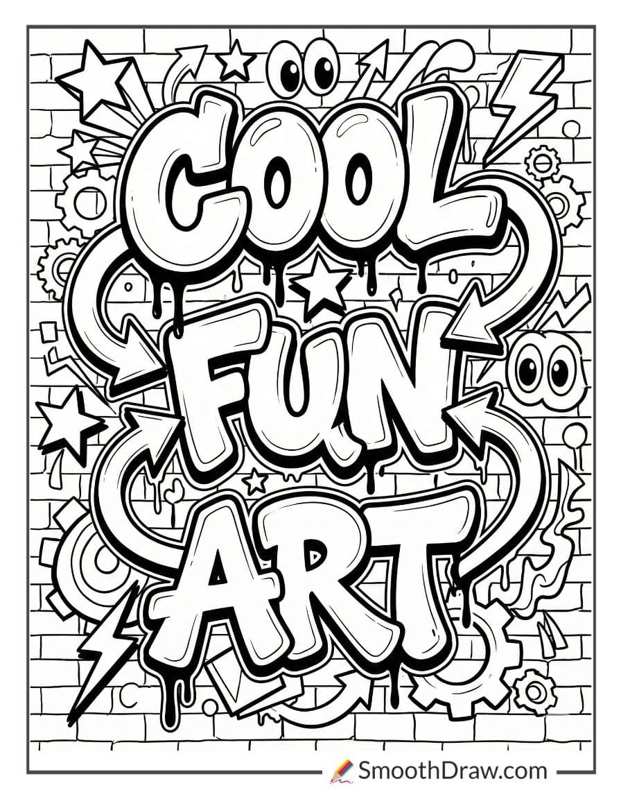 Cool street graffiti for coloring (2)