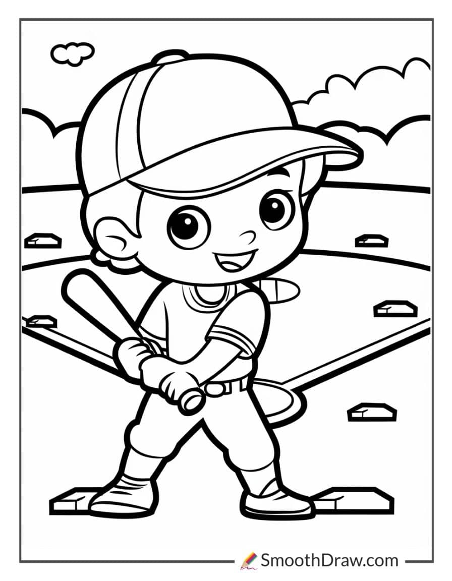 Cute Baseball Player for Kids