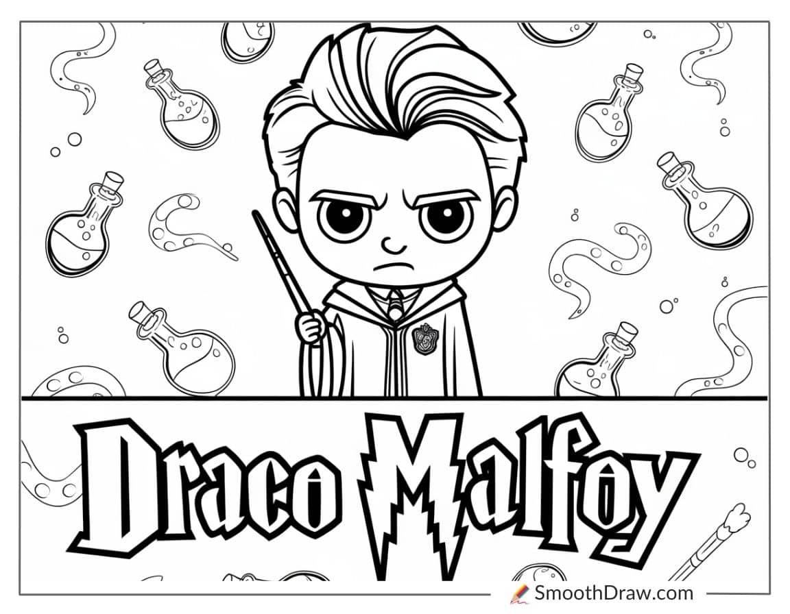 Cute Draco Malfoy coloring page