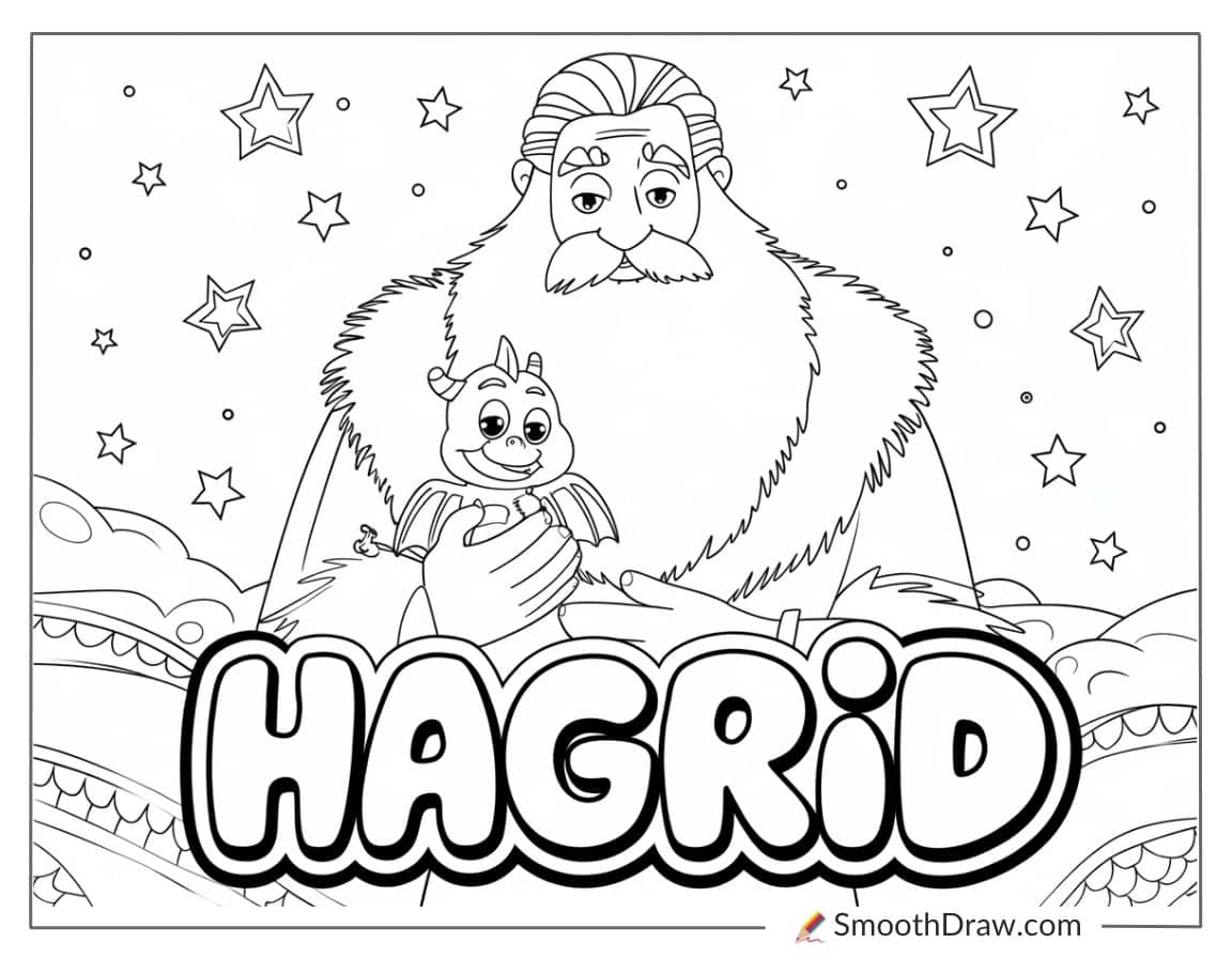 Cute Hagrid coloring page