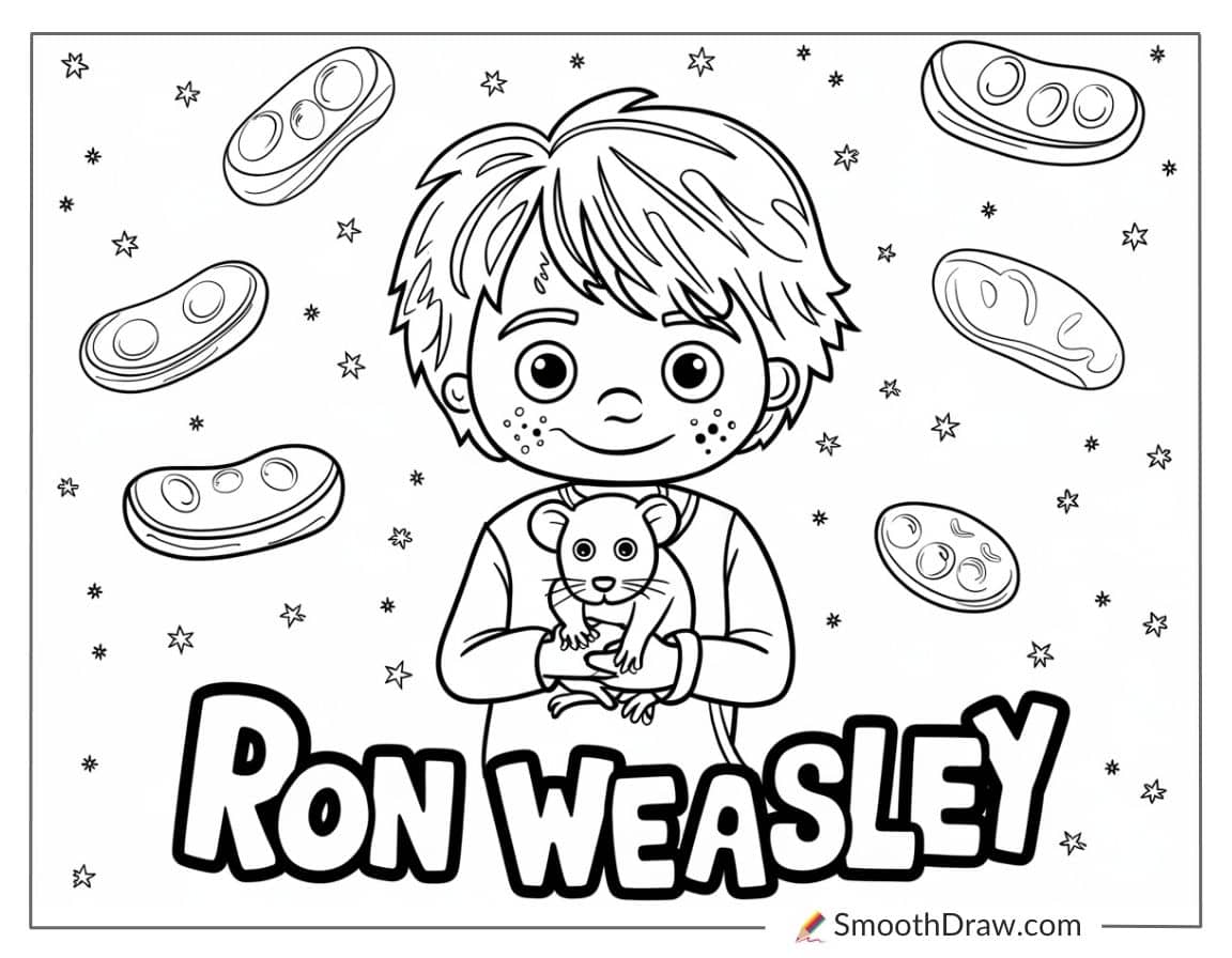 Cute Ron Weasley coloring page