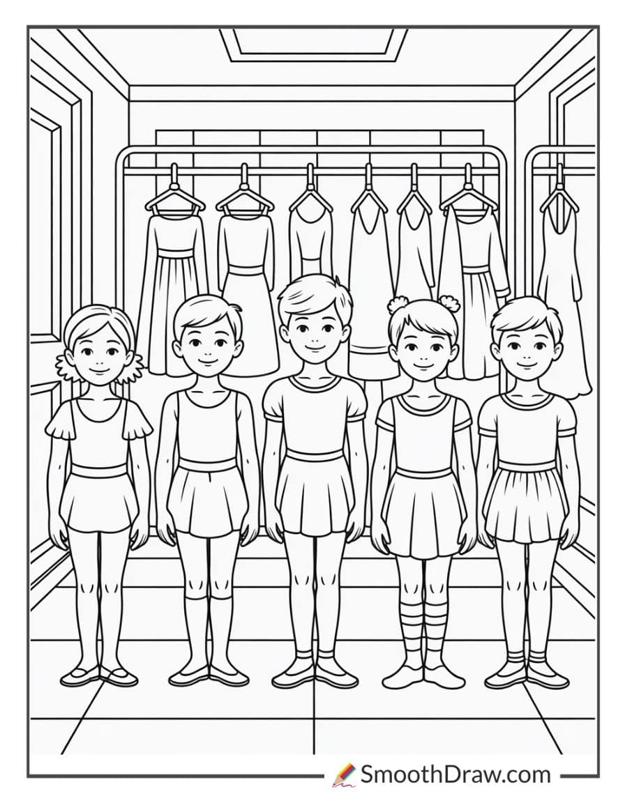 Dance Recital Backstage Costume Lineup