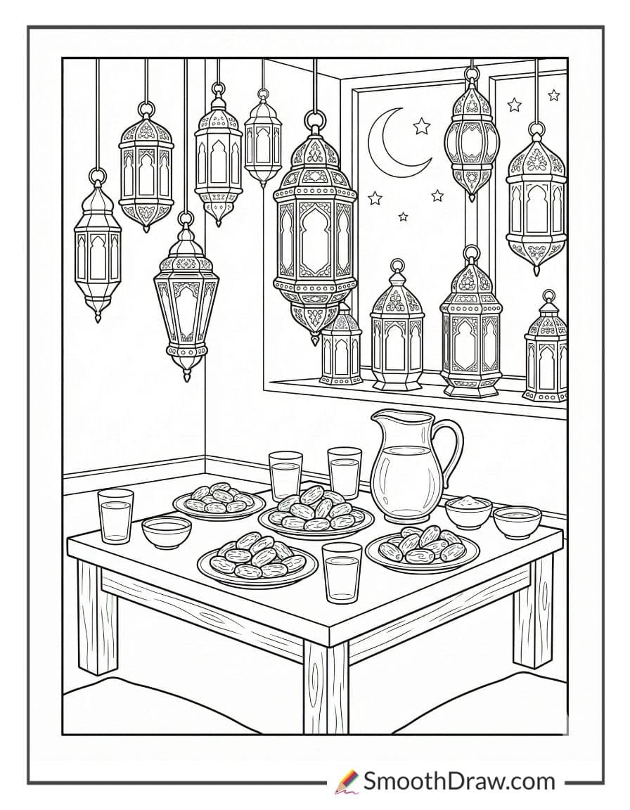 Dates And Water On Ramadan Table