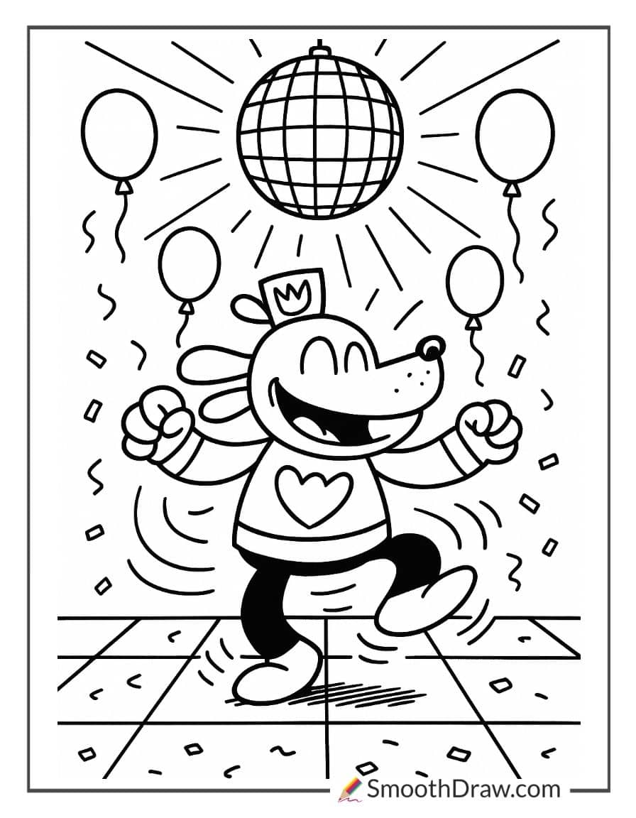 Dog Man dancing at a party