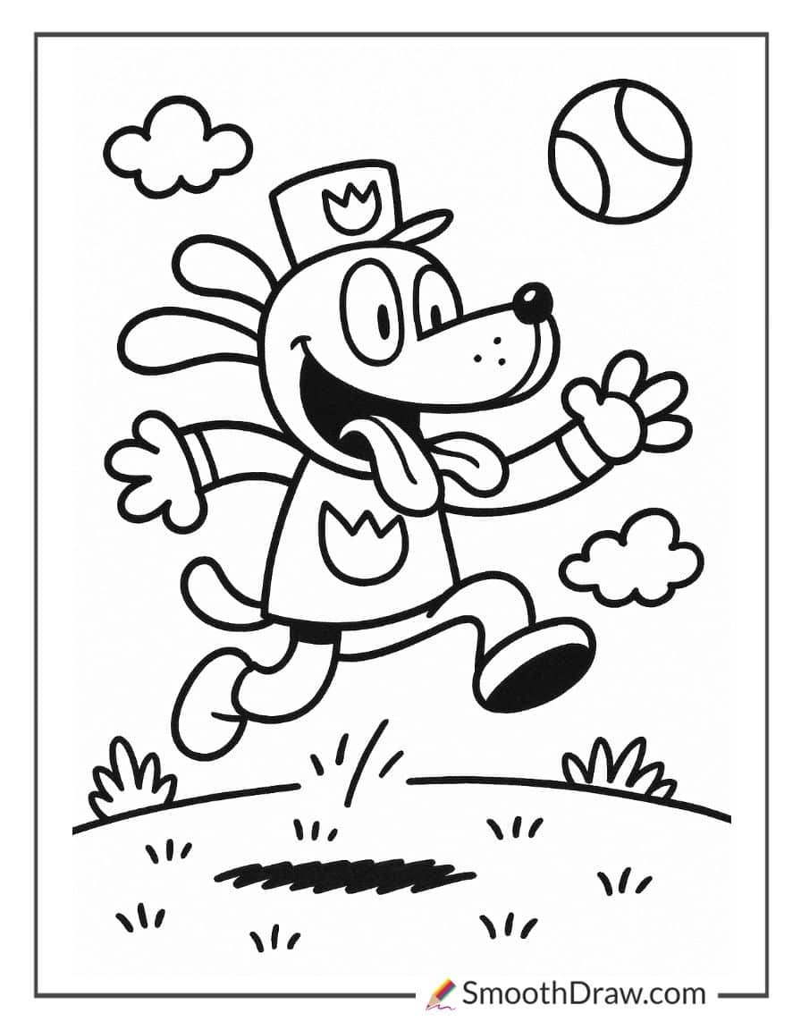 Dog Man playing fetch with ball