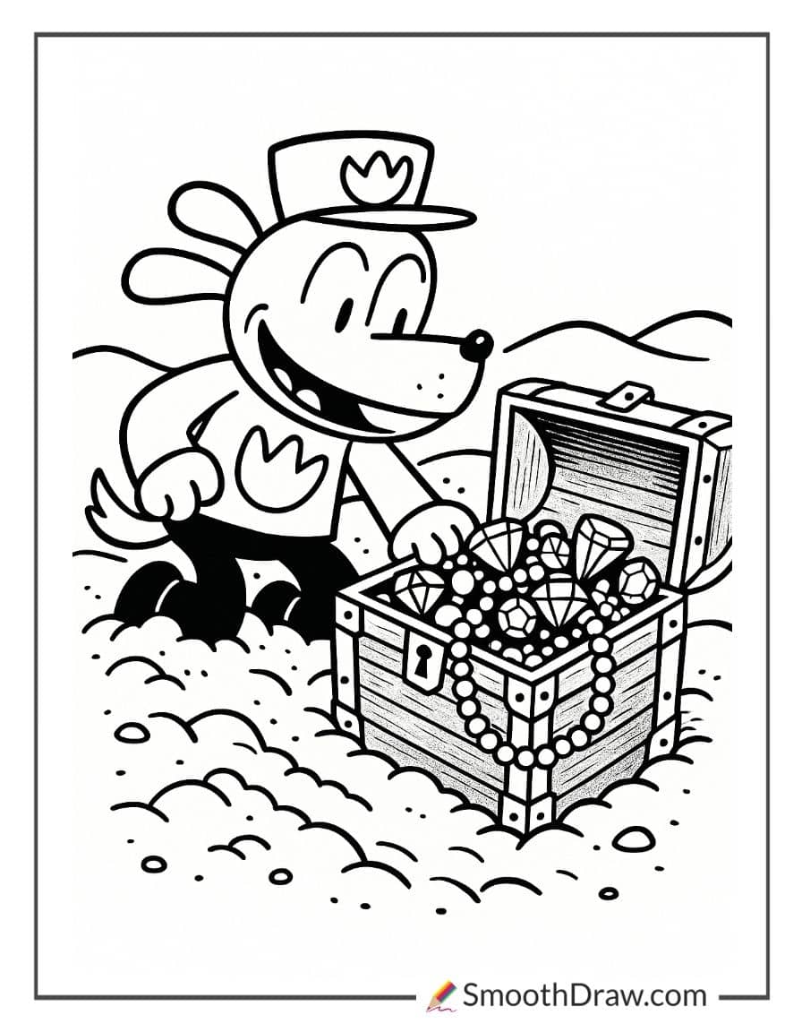 Dog Man with a treasure chest