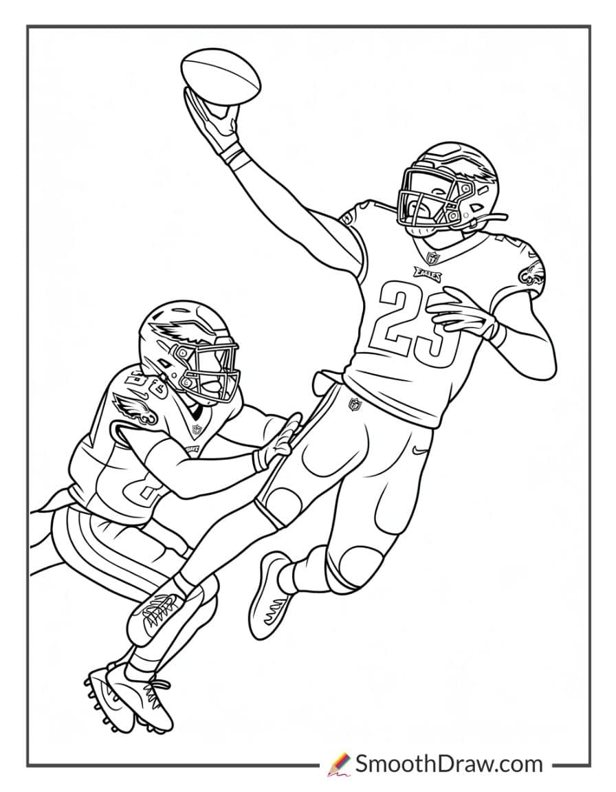 Eagles cornerback intercepting ball