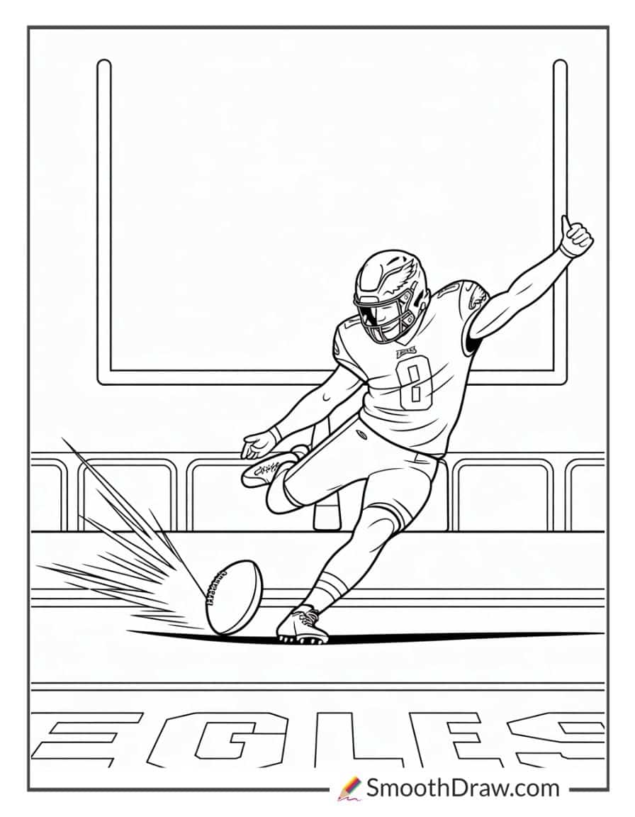 Eagles kicker kicking football