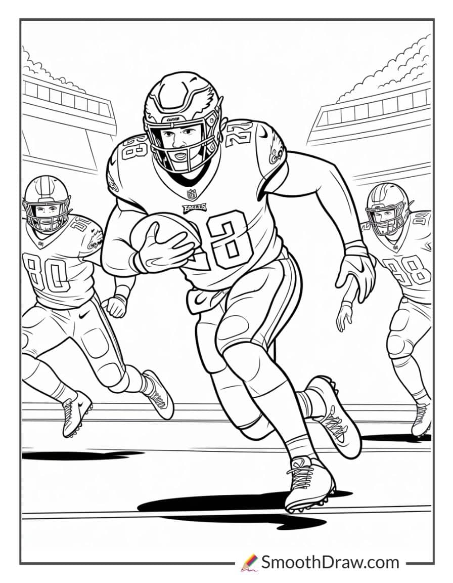 Eagles player running with ball