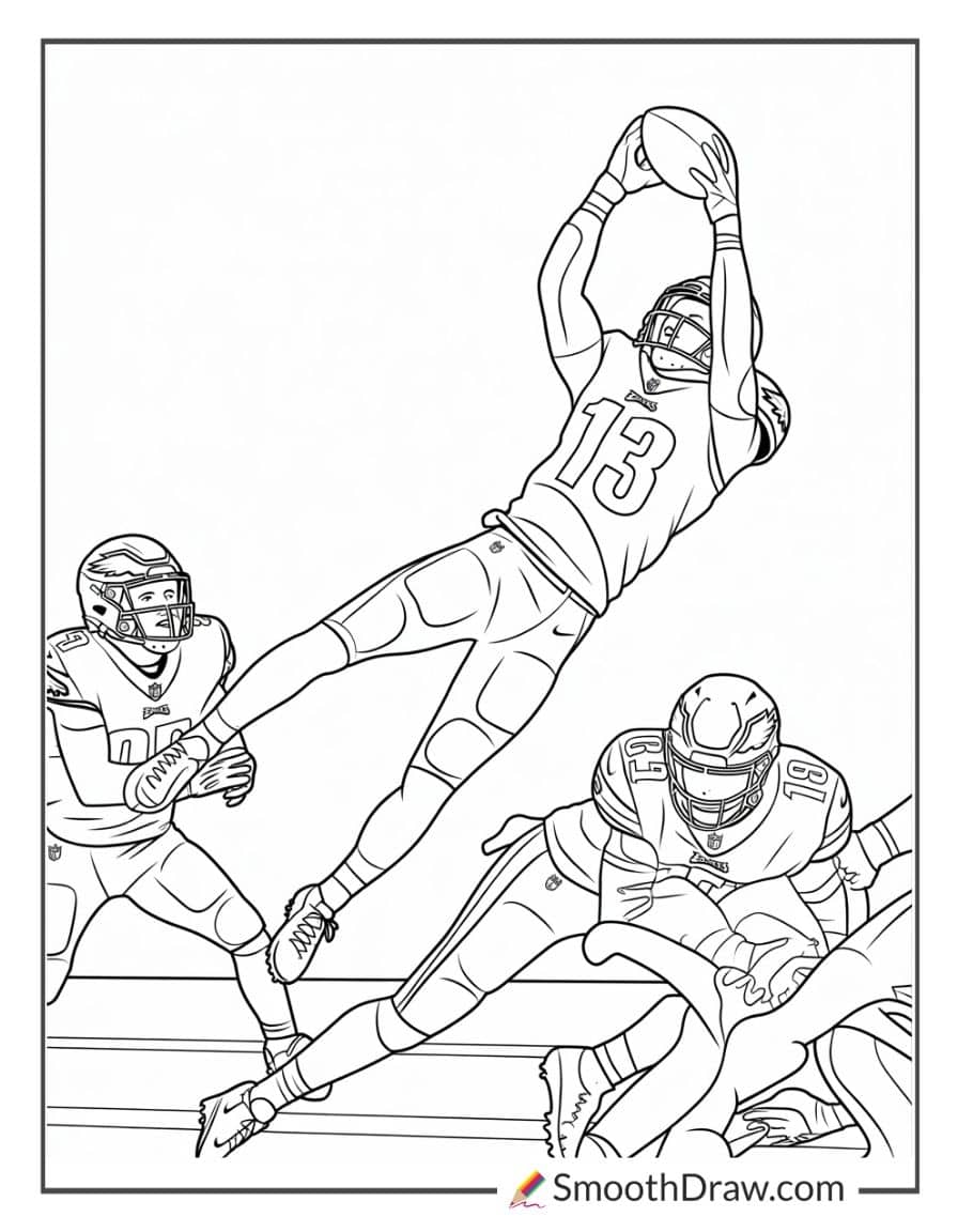 Eagles wide receiver catching pass