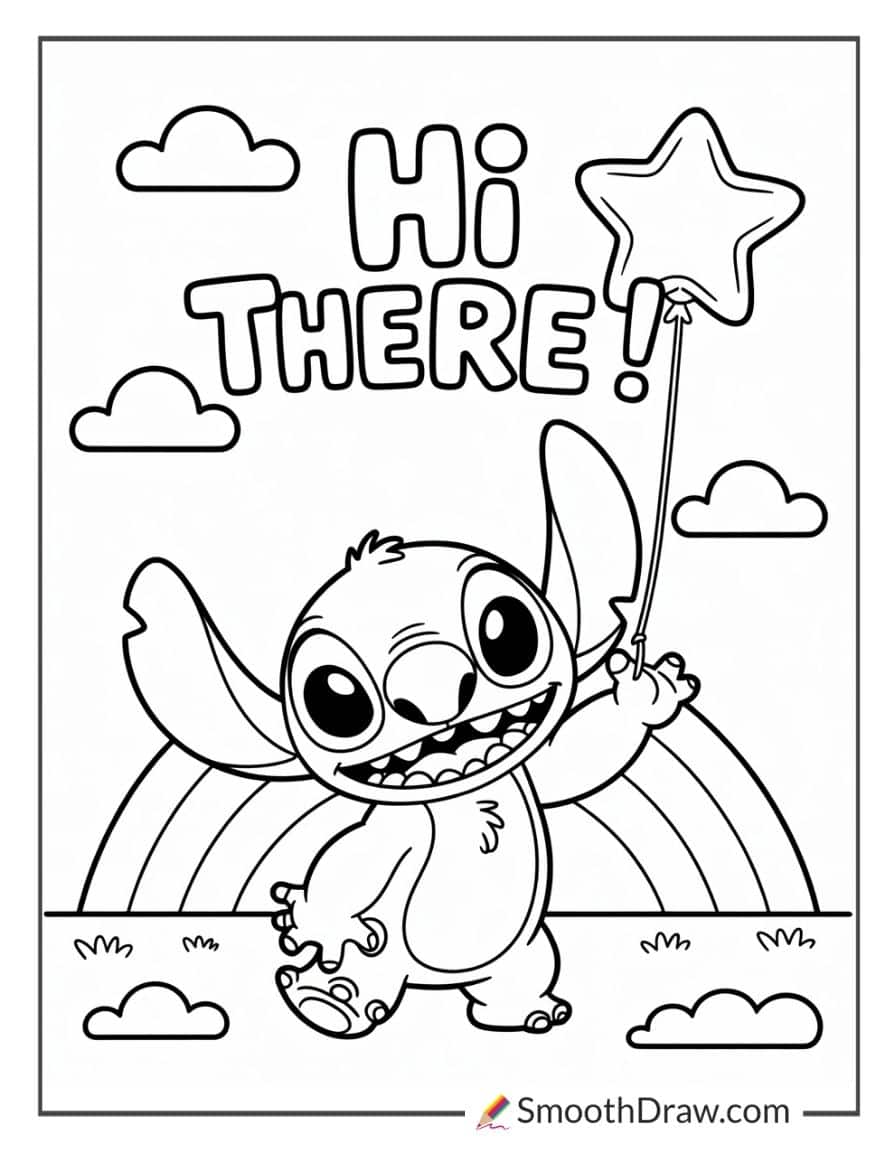 Easy Stitch coloring page for preschoolers