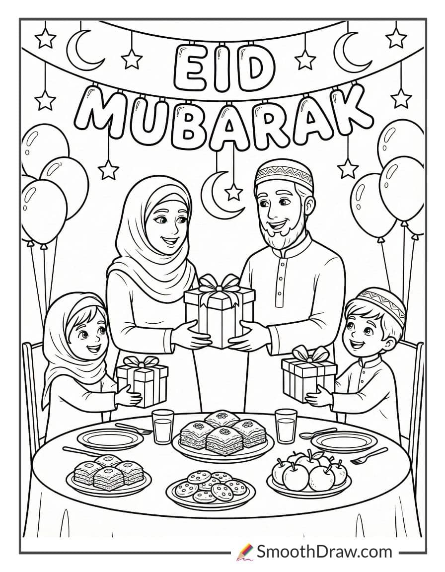 Family Celebrating Eid After Ramadan