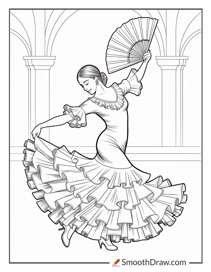 Flamenco Dancer With Flowing Dress