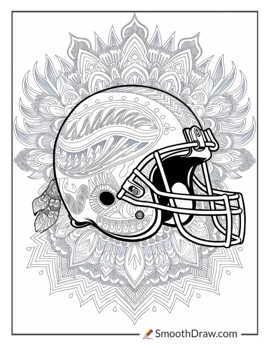 Football Mandala Coloring Page