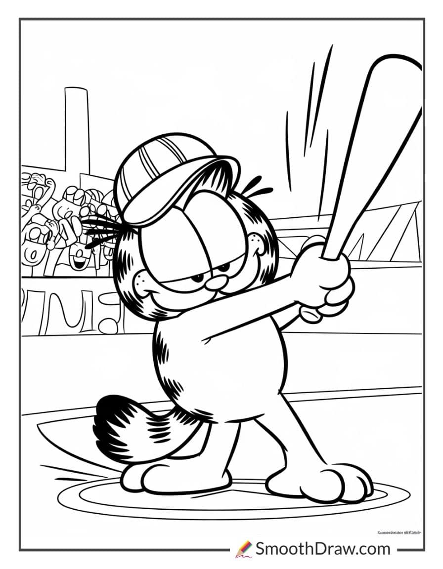 Garfield Playing Baseball