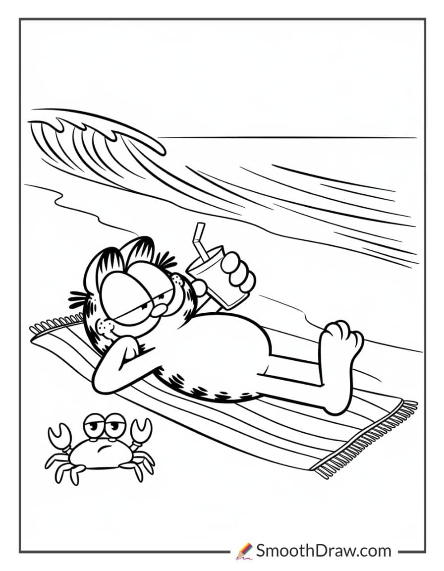 Garfield at the Beach