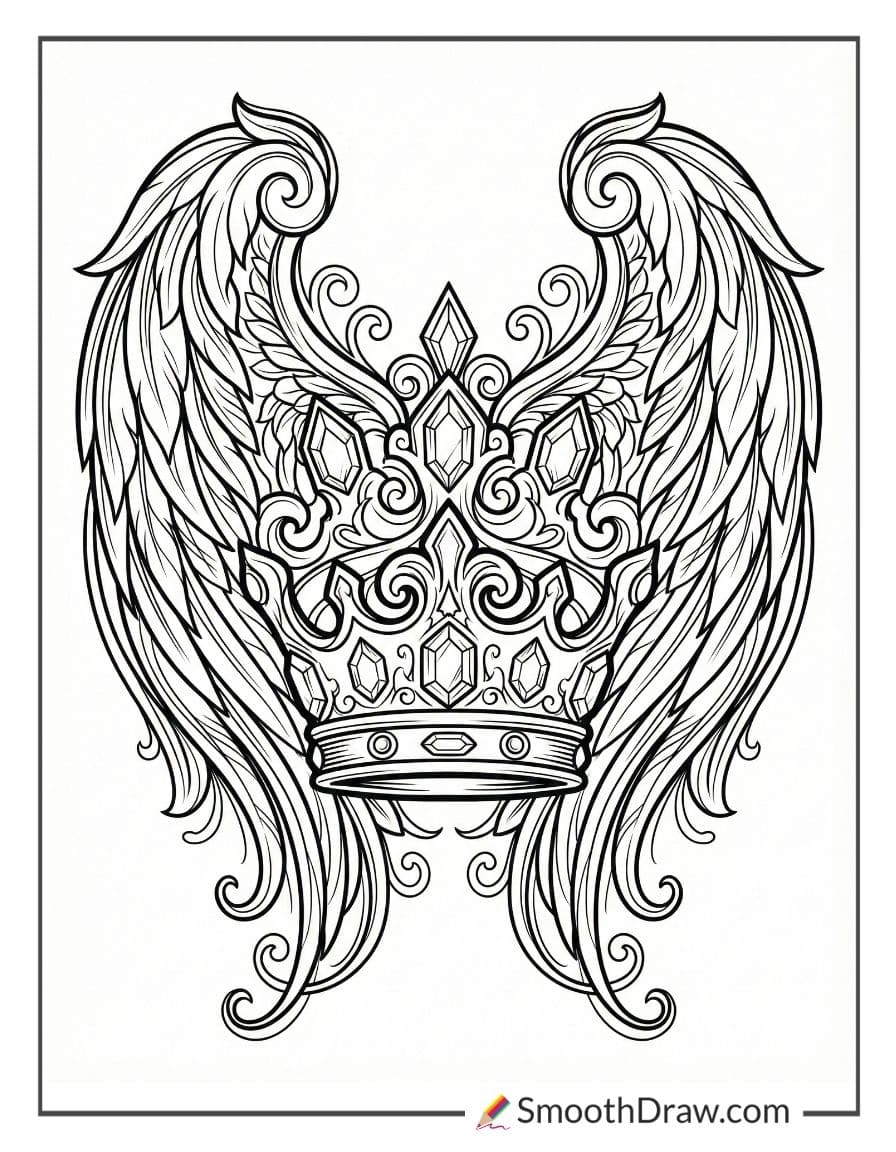 Graffiti crown and wings design