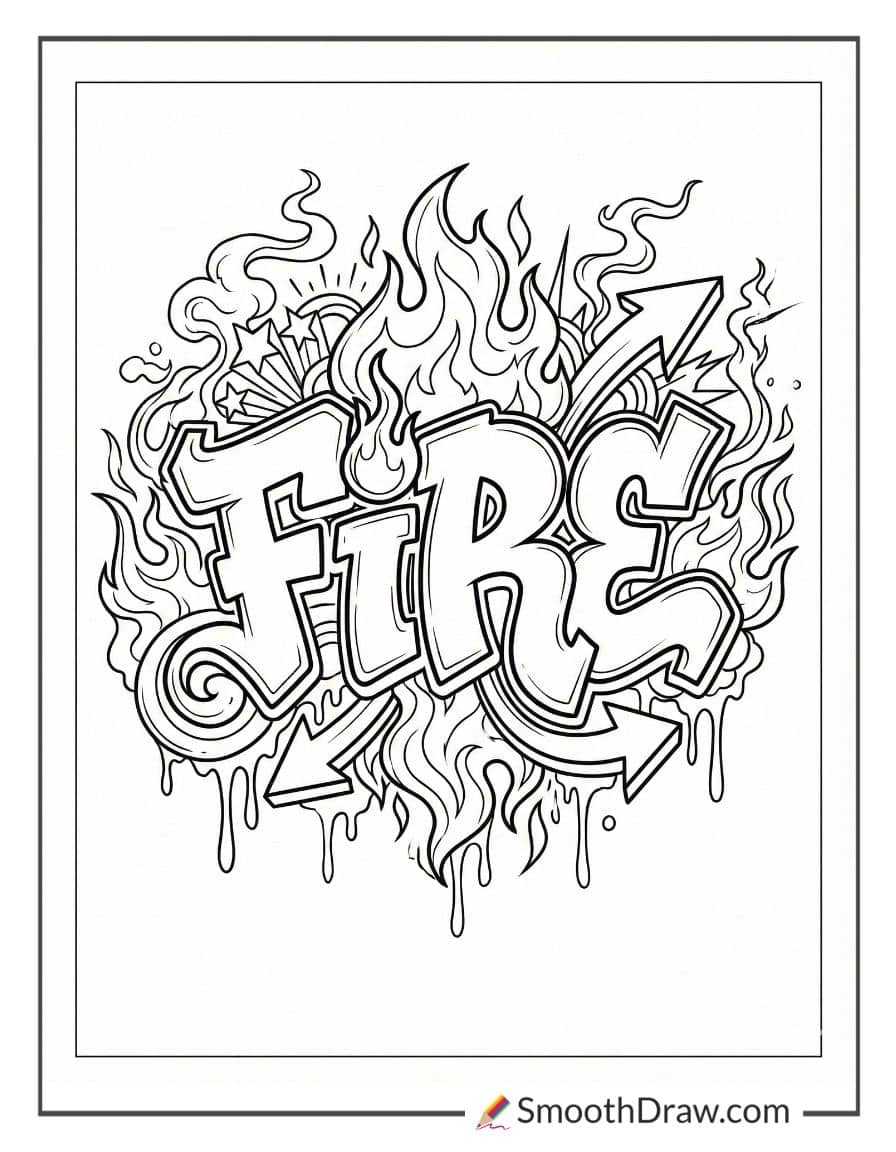 Graffiti flames and smoke effect