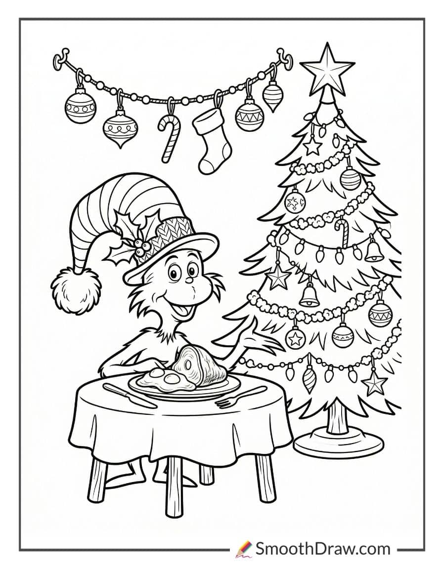 Green Eggs And Ham Christmas Coloring Pages
