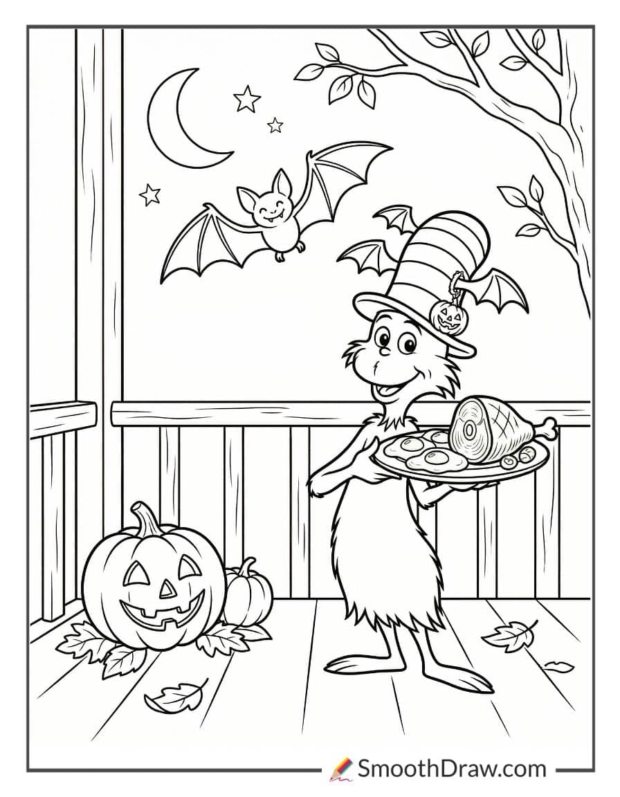 Green Eggs And Ham Halloween Coloring Page