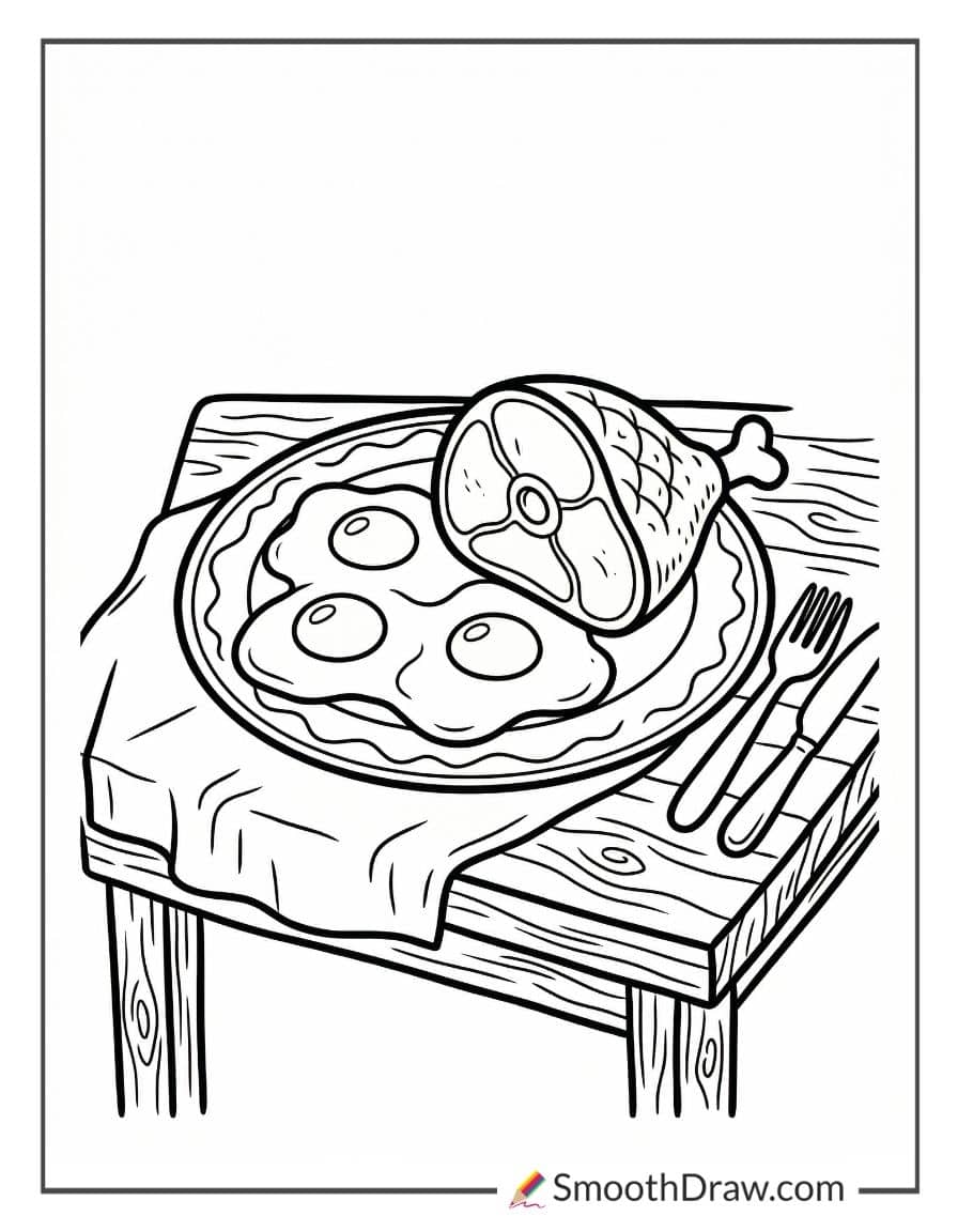 Green Eggs And Ham On Plate