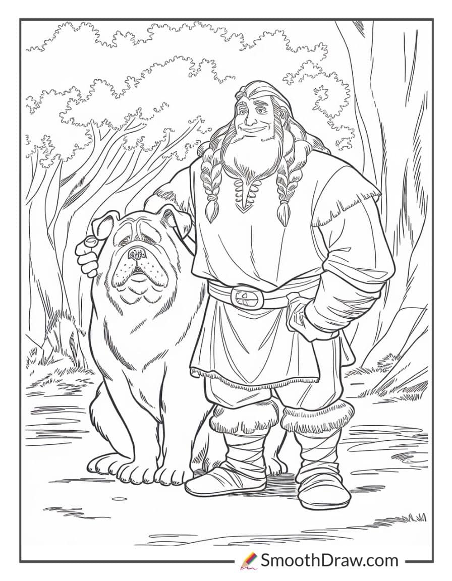 Hagrid and Fang coloring page